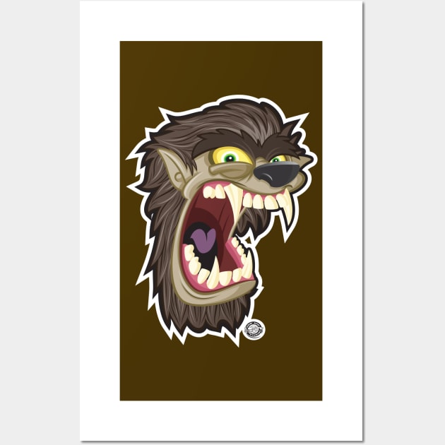 Halloween Wolfman Head Shot Wall Art by Goin Ape Studios